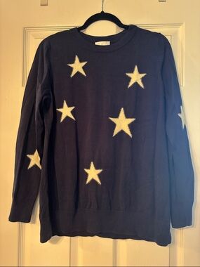 Belle by Kim Gravel Navy Lightweight Crewneck